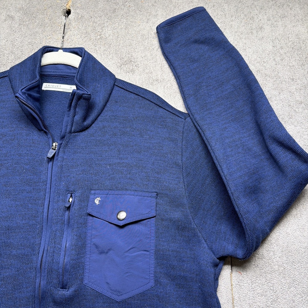 Criquet Full Zip Sweater Jacket Men's Medium Blue Casual‎ Layer
